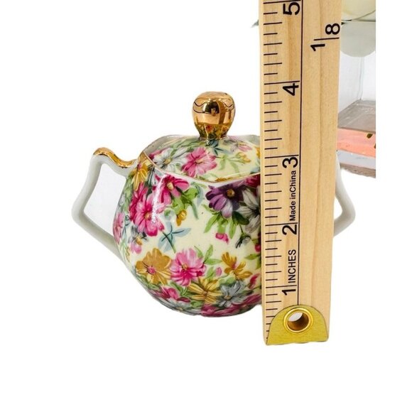 Vintage Nippon Yoko Boeki Cream And Sugar Dish Set Servers Pink Floral JAPAN - Picture 10 of 14